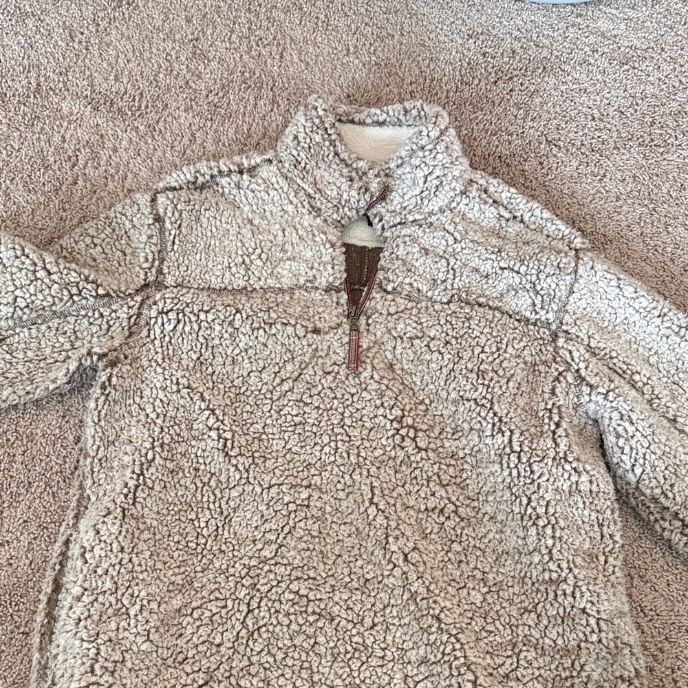Plush Cream Sherpa Half-Zip Pull-Over